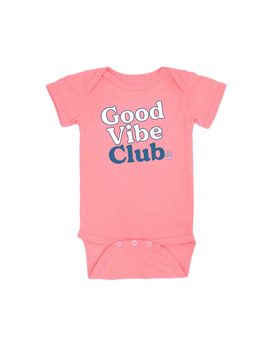 Babies Feather 4 Arrow Graphic One-Pieces | Good Vibes Club One Piece Flamingo Pink