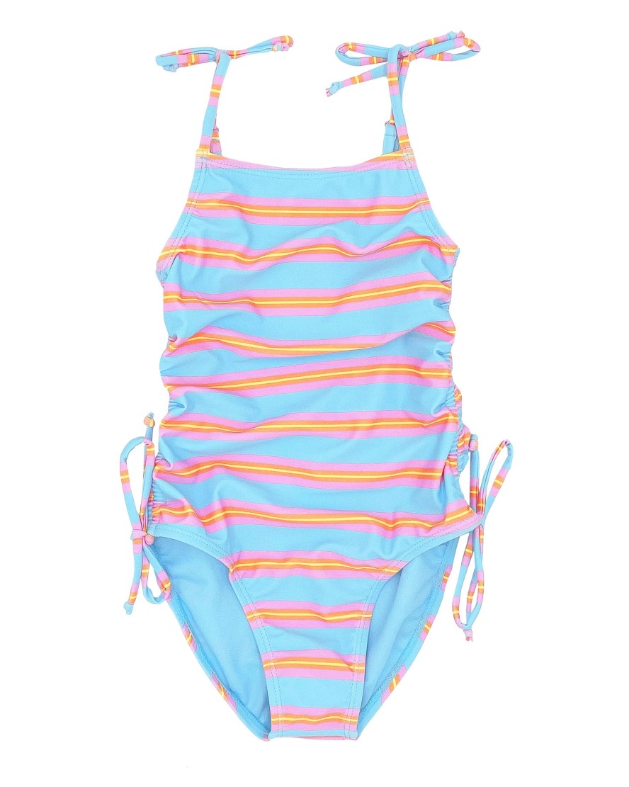 Girls Feather 4 Arrow One Pieces | Seaside One-Piece Swimsuit Crystal Blue