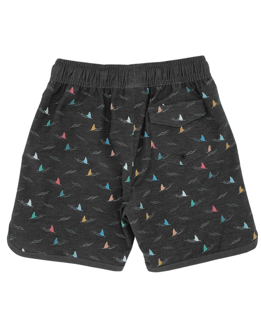 Boys Feather 4 Arrow Trunks | Shark Fin Boardshort Black