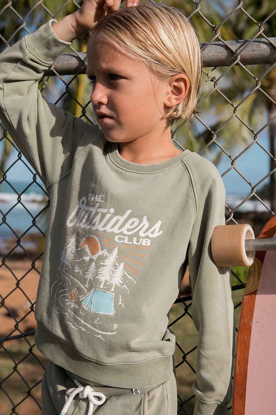 Boys Feather 4 Arrow Pullovers | Outsiders Fleece Pullover Sage