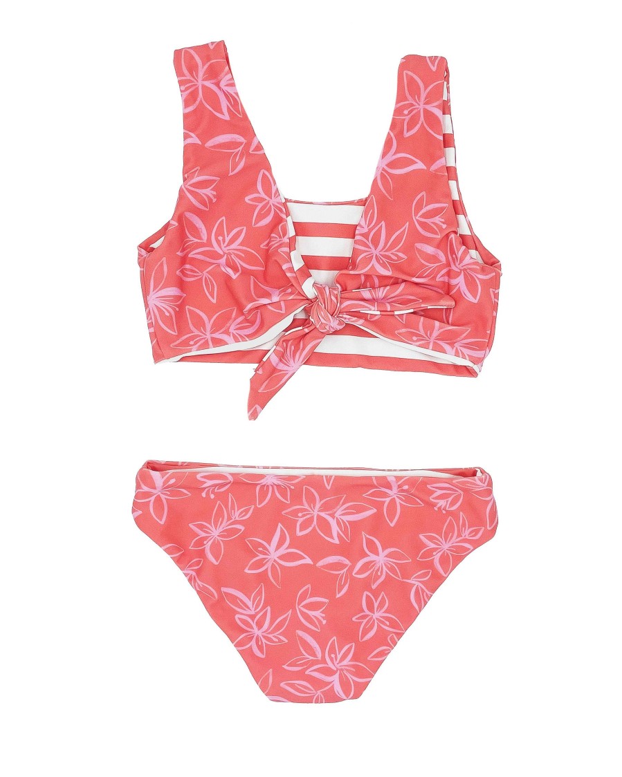 Girls Feather 4 Arrow Reversibles | Island Hopper Reversible Bikini Sugar Coral