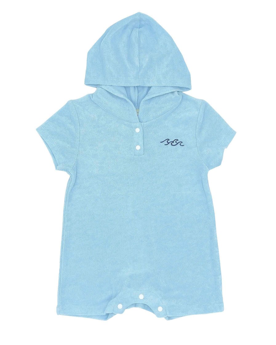 Babies Feather 4 Arrow Swim | Finn Baby Hooded Romper Crystal Blue