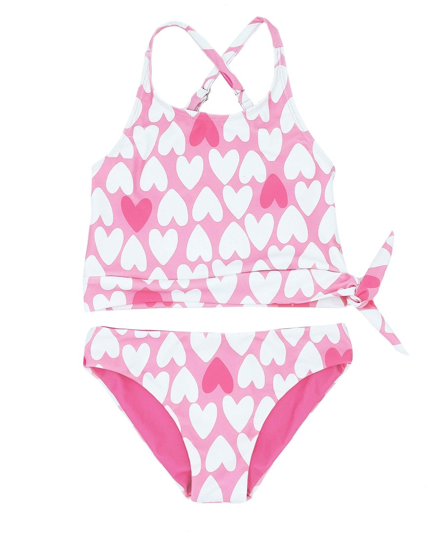 Girls Feather 4 Arrow Two Pieces | Oasis Tankini Prism Pink