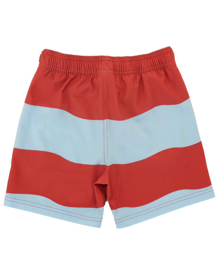 Babies Feather 4 Arrow Swim | Wave Stripe Baby Volley Trunk Chili Pepper