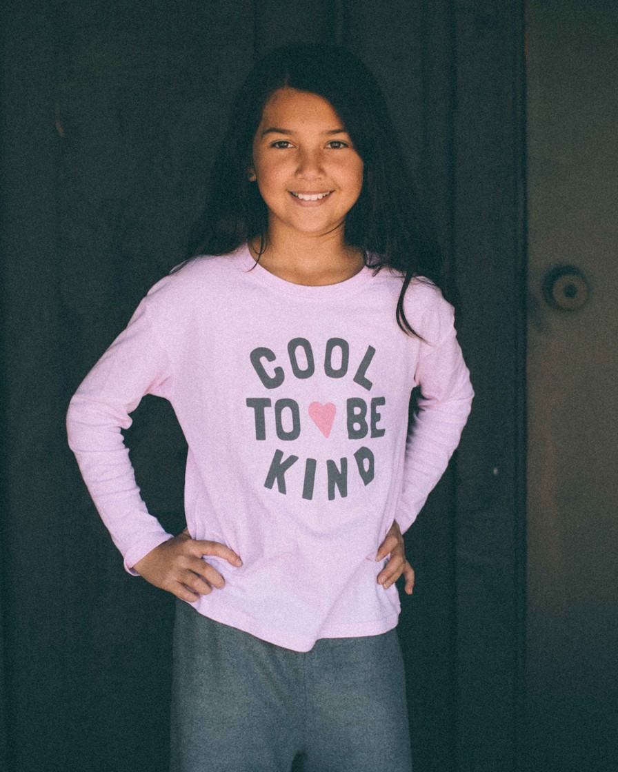 Girls Feather 4 Arrow Longsleeves | Cool To Be Kind L/S Tee Cherry Blossom