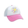 Girls Feather 4 Arrow Hats | Rainbow Sun Trucker Hat Prism Pink/White