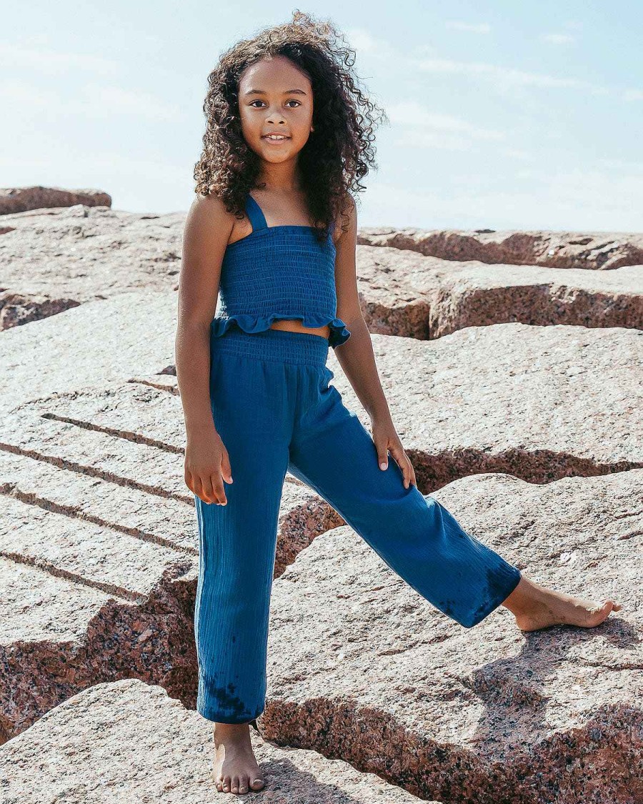 Girls Feather 4 Arrow Tanks | Sundaze Top Navy