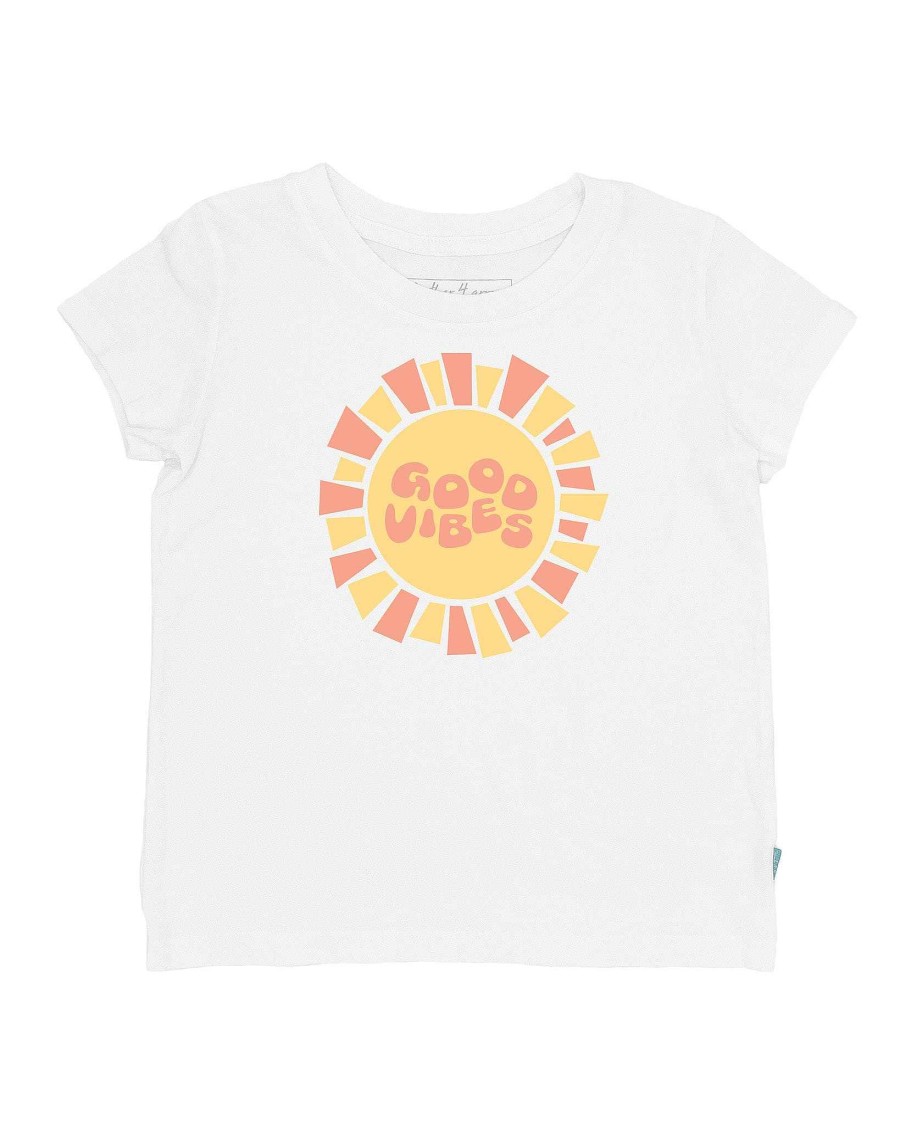 Girls Feather 4 Arrow Graphic Tees | Good Vibes Everyday Tee White