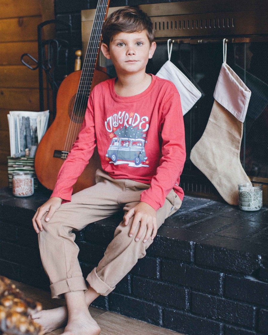 Boys Feather 4 Arrow Long Sleeves | Joy Ride L/S Tee Chili Pepper