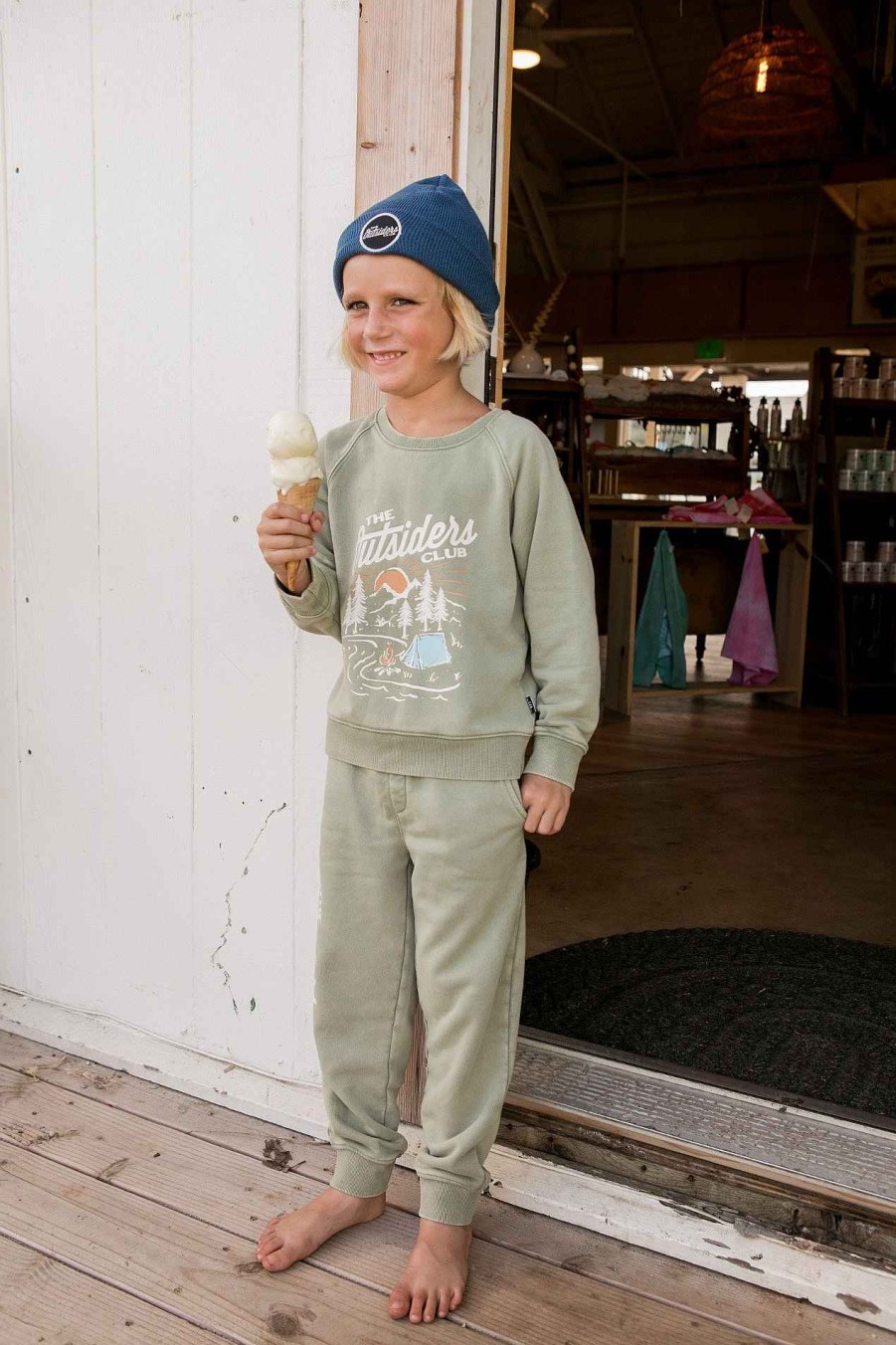 Boys Feather 4 Arrow Matching Sets | Outsiders Fleece Jogger Sage