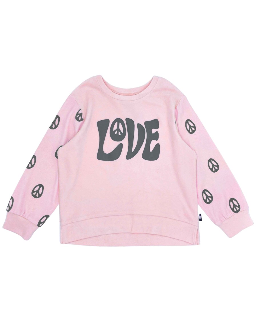 Girls Feather 4 Arrow Pullovers | Peace & Love Hacci Pullover Cherry Blossom