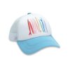 Girls Feather 4 Arrow Hats | Rainbow Surf Trucker Hat Blue Grotto/White