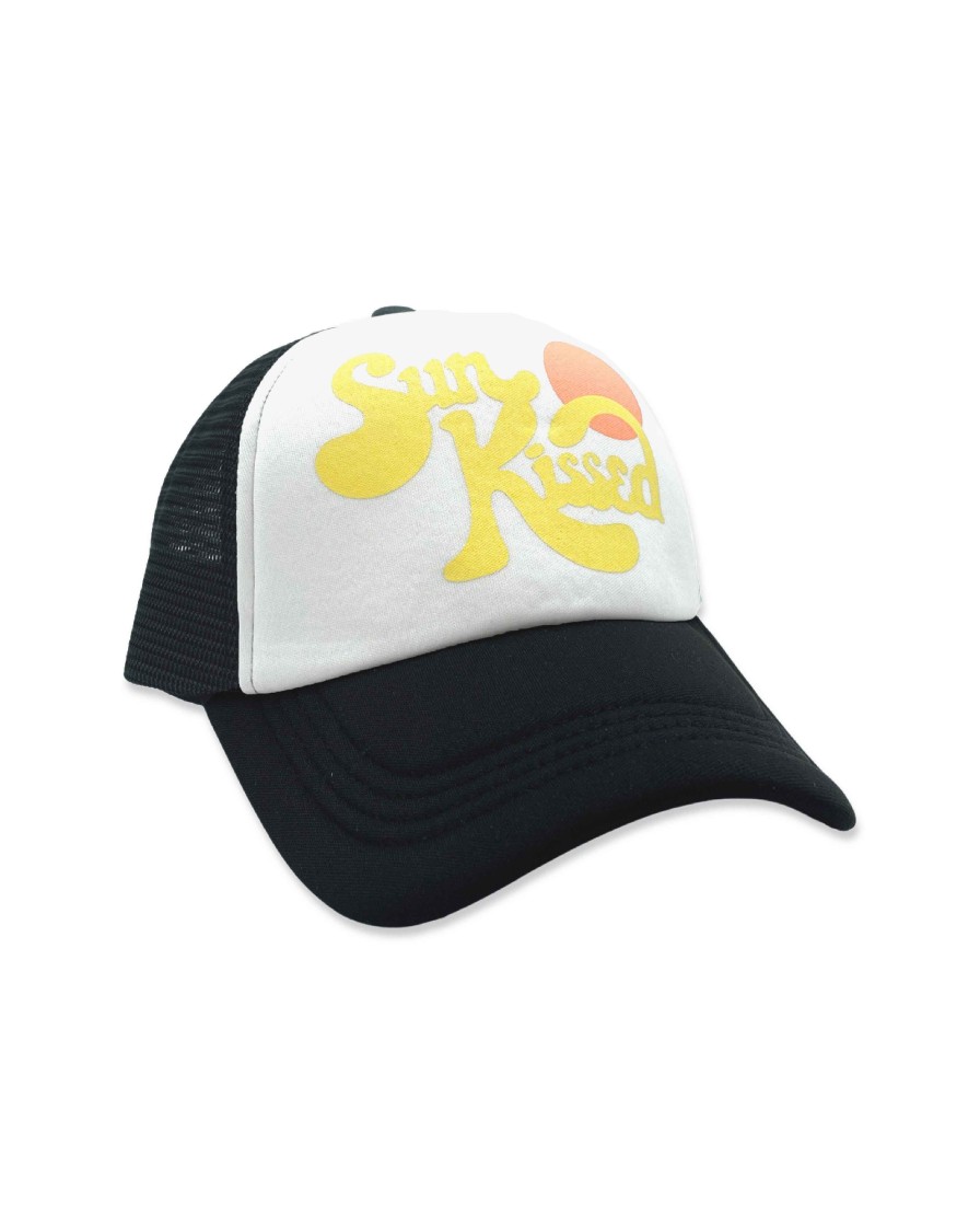 Girls Feather 4 Arrow Hats | Sun Kissed Trucker Hat Black/White