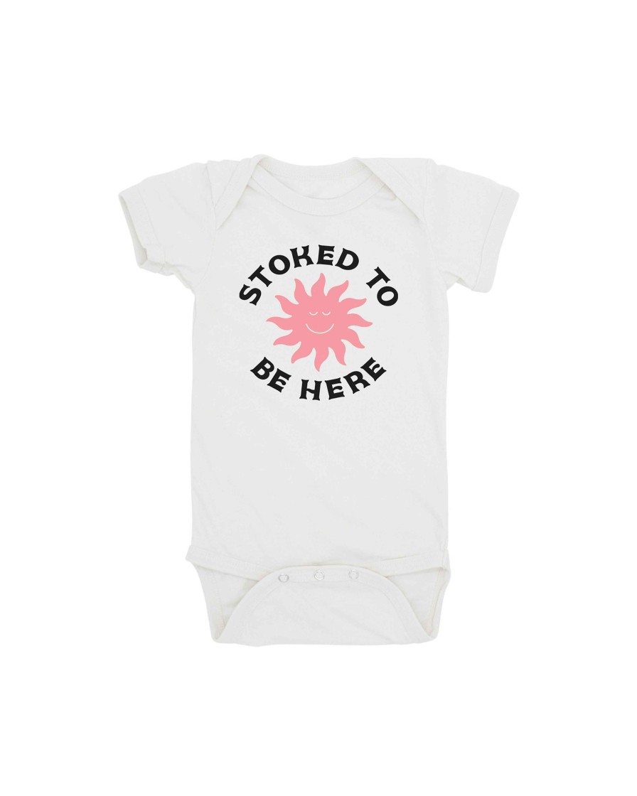 Babies Feather 4 Arrow Graphic One-Pieces | Stoked To Be Here One Piece White