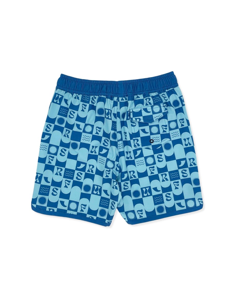 Babies Feather 4 Arrow Swim | Retro Surf Baby Boardshort Crystal Blue