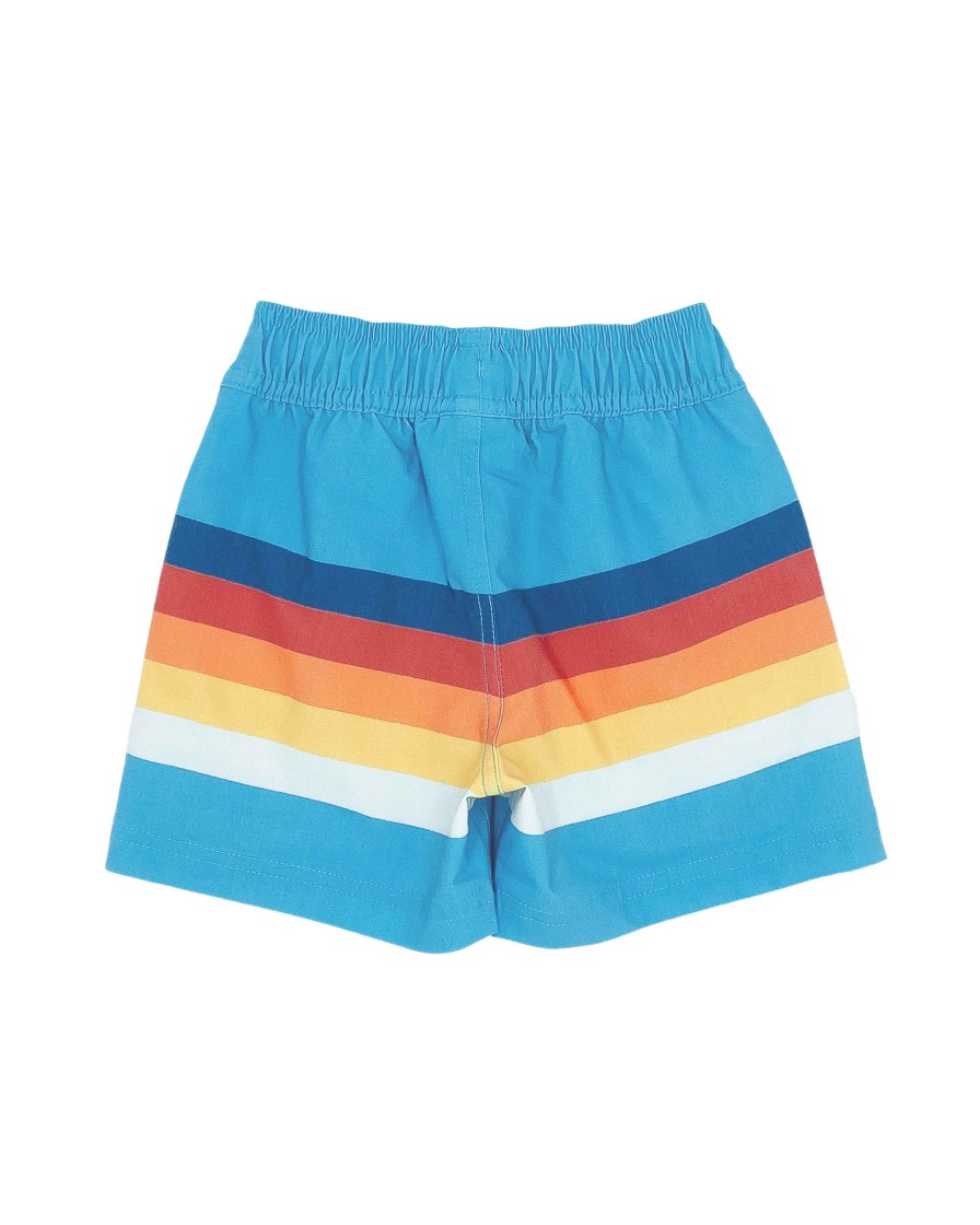 Babies Feather 4 Arrow Swim | Vintage Stripe Baby Volley Trunk Blue Grotto