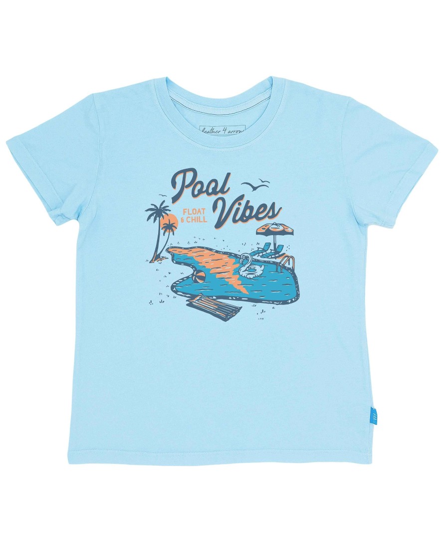 Boys Feather 4 Arrow Graphic Tees | Pool Vibes Vintage Tee Crystal Blue