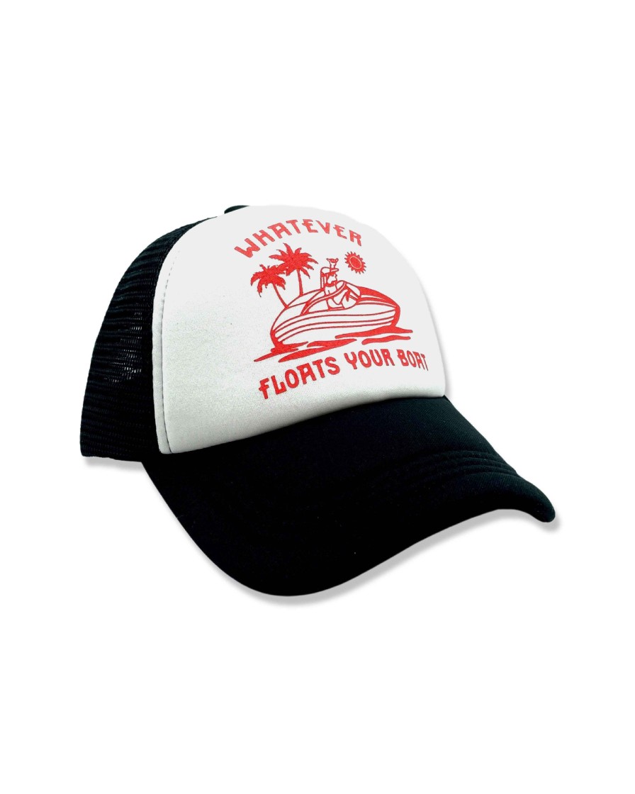 Boys Feather 4 Arrow Hats | Floats Your Boat Trucker Hat Black/White