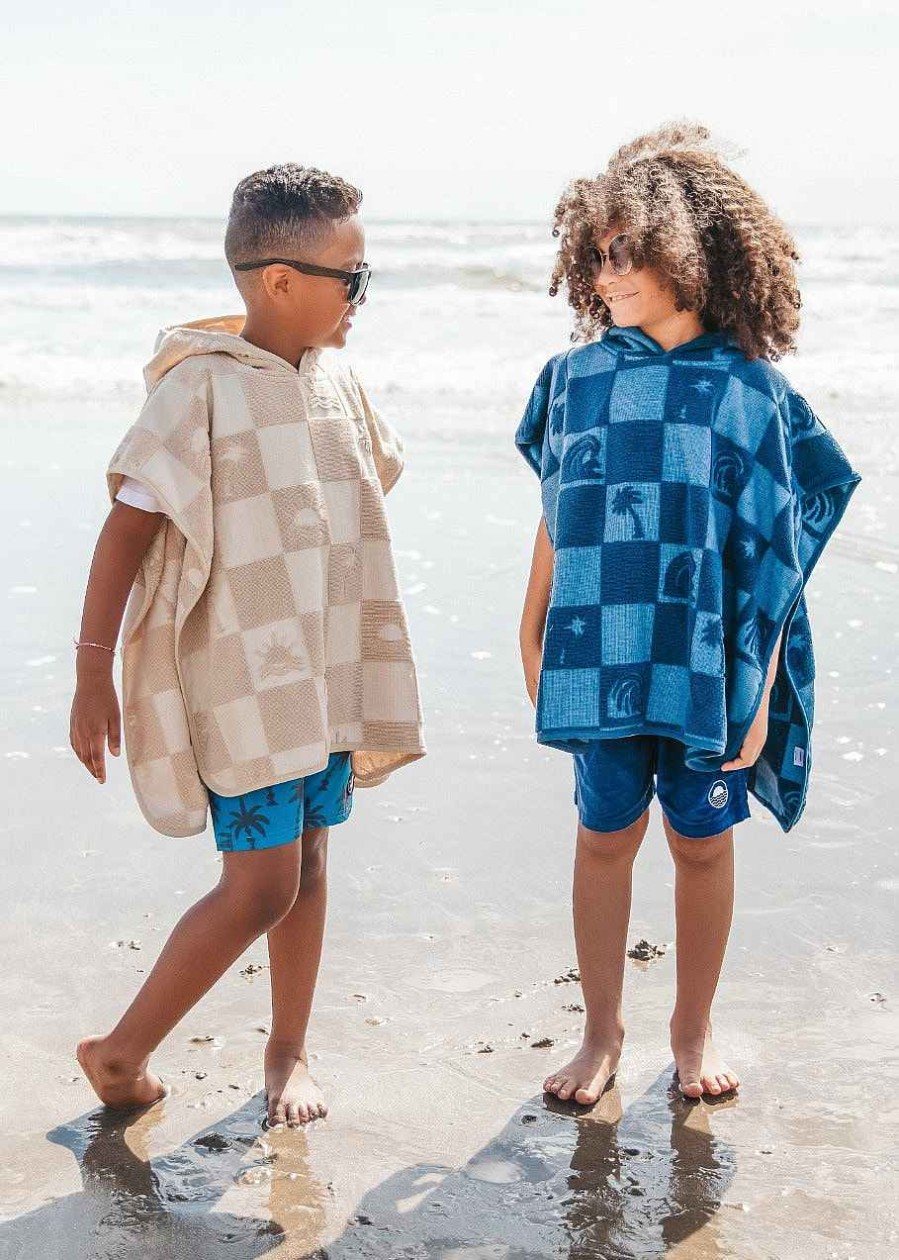 Boys Feather 4 Arrow Ponchos | El Ray Poncho Navy