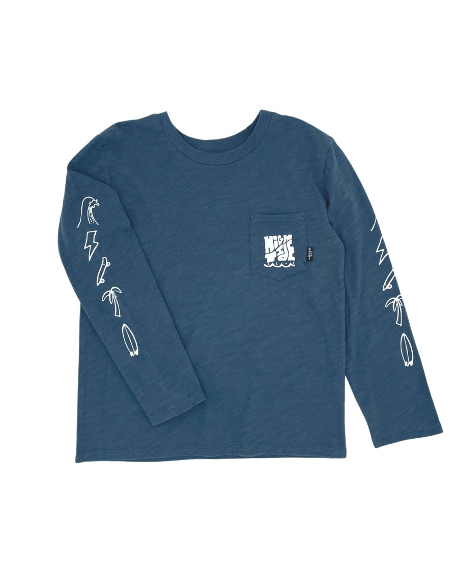 Boys Feather 4 Arrow Long Sleeves | High Tide L/S Tee Navy