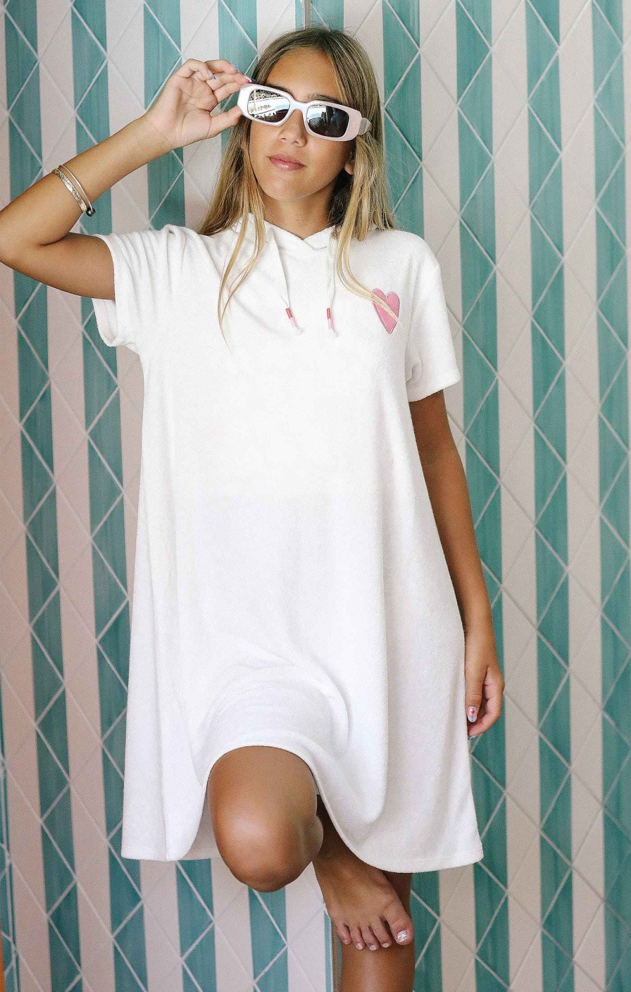 Girls Feather 4 Arrow Coverups | Summer Vibes Beach Coverup White