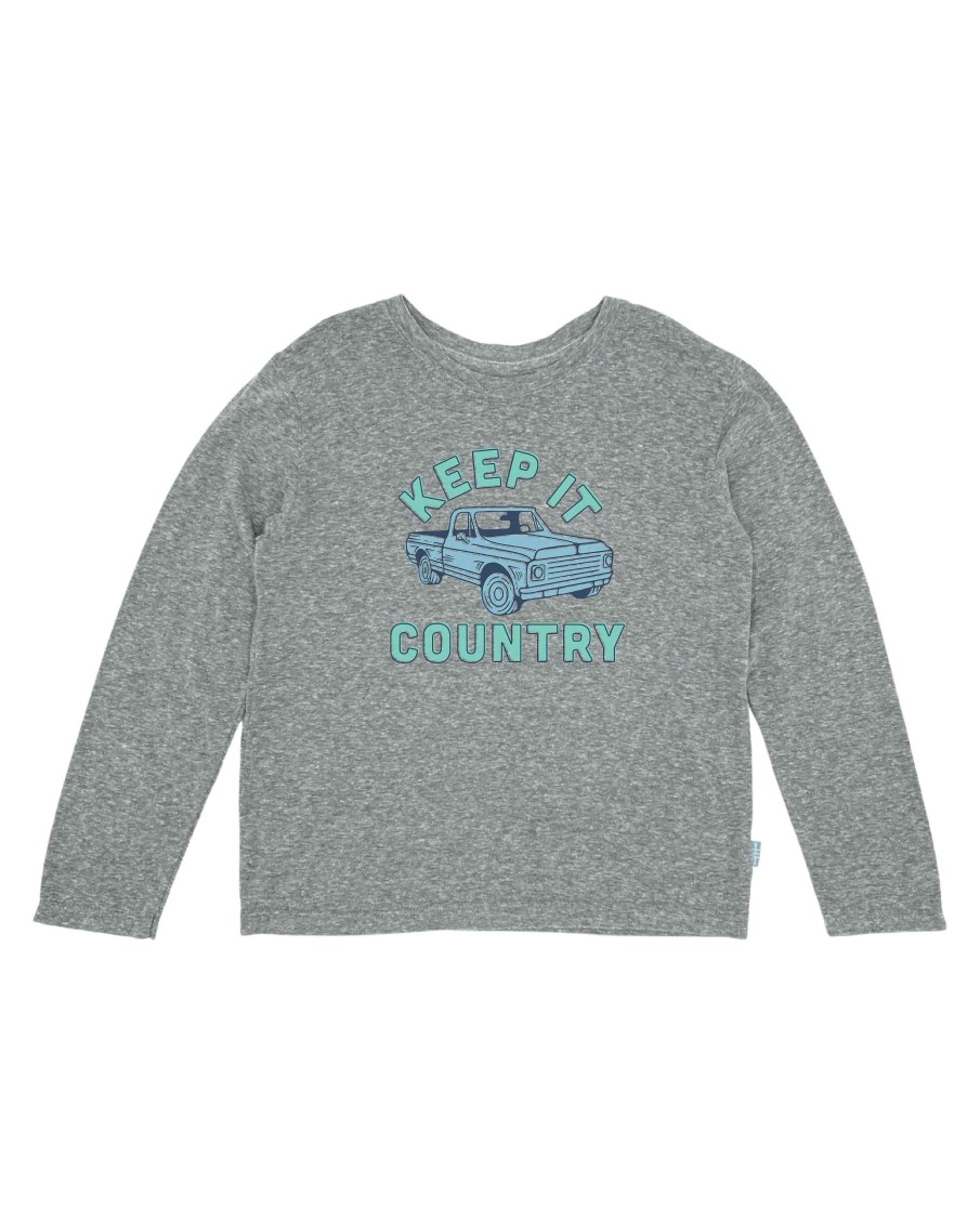 Boys Feather 4 Arrow Long Sleeves | Keep It Country L/S Tee Heather Gray