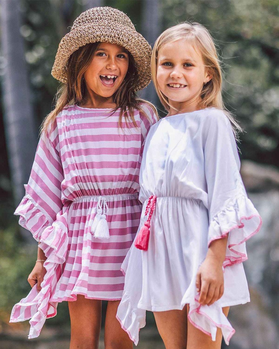 Girls Feather 4 Arrow Coverups | Summertime Kaftan Prism Pink