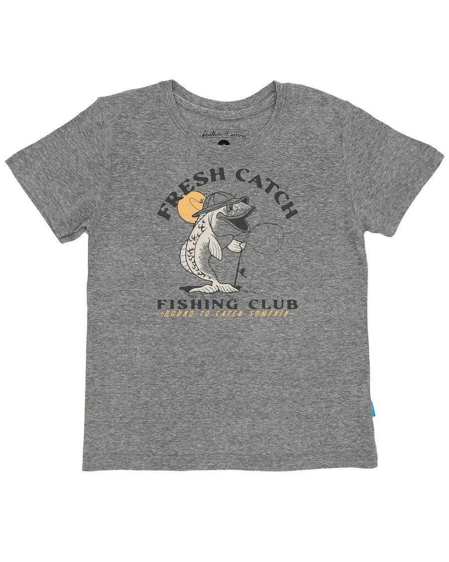 Boys Feather 4 Arrow Graphic Tees | Fresh Catch Vintage Tee Heather Gray