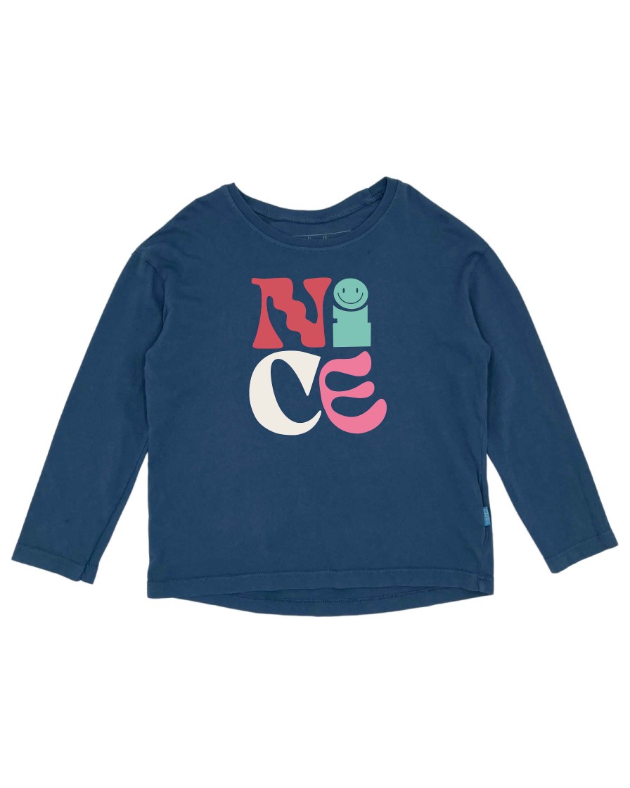 Girls Feather 4 Arrow Longsleeves | Nice L/S Tee Navy