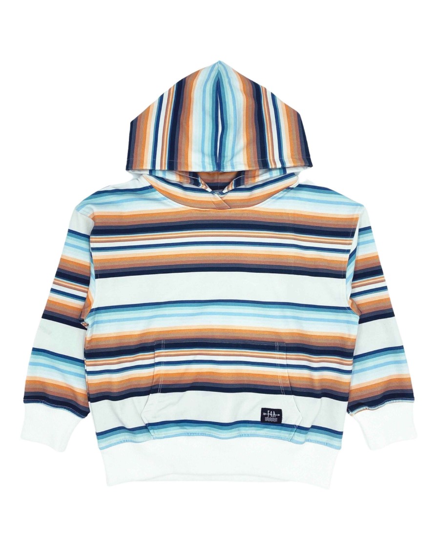 Boys Feather 4 Arrow Pullovers | Beach Break Hooded Sweatshirt Sunset Stripe