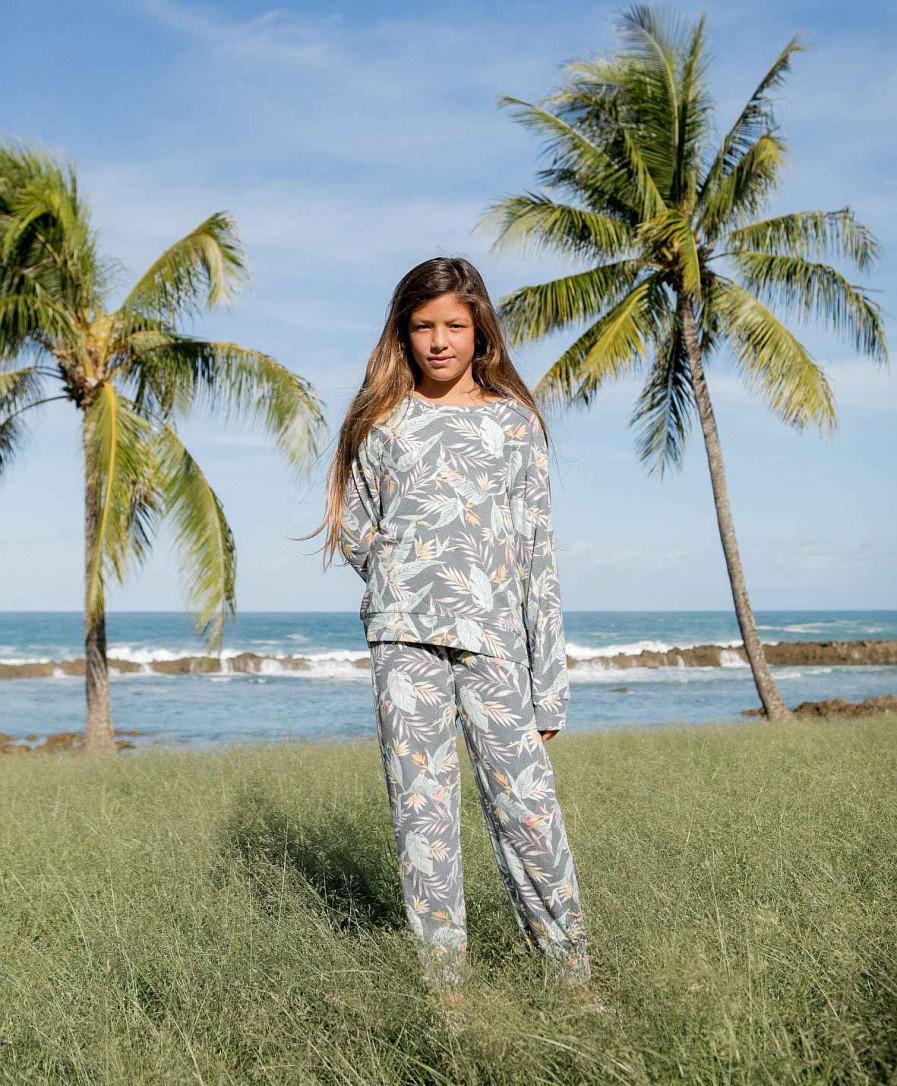 Girls Feather 4 Arrow Loungewear | Island Hacci Jogger Charcoal