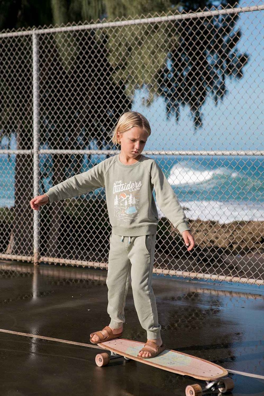 Boys Feather 4 Arrow Matching Sets | Outsiders Fleece Jogger Sage