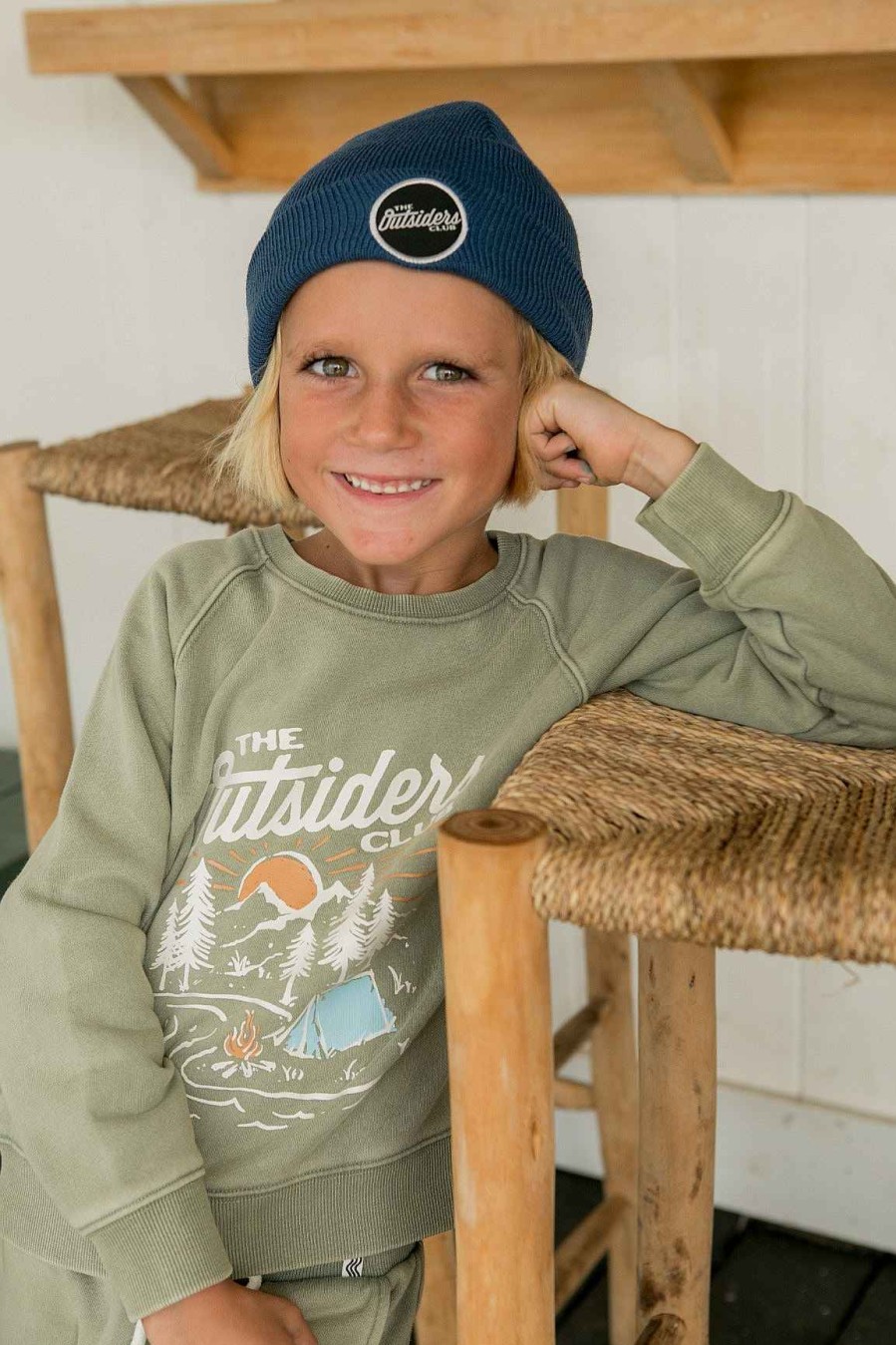 Boys Feather 4 Arrow Beanies | Outsiders Beanie Navy