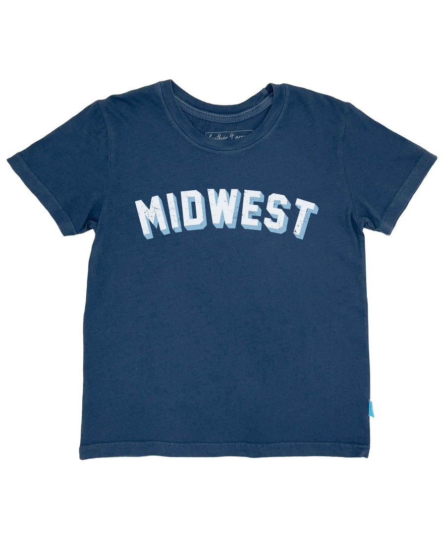 Boys Feather 4 Arrow Graphic Tees | Midwest Vintage Tee Navy