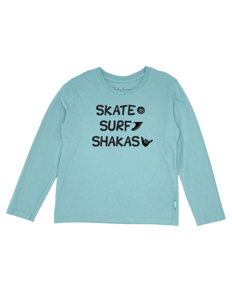 Boys Feather 4 Arrow Long Sleeves | Skate Surf Shakas L/S Tee Stillwater