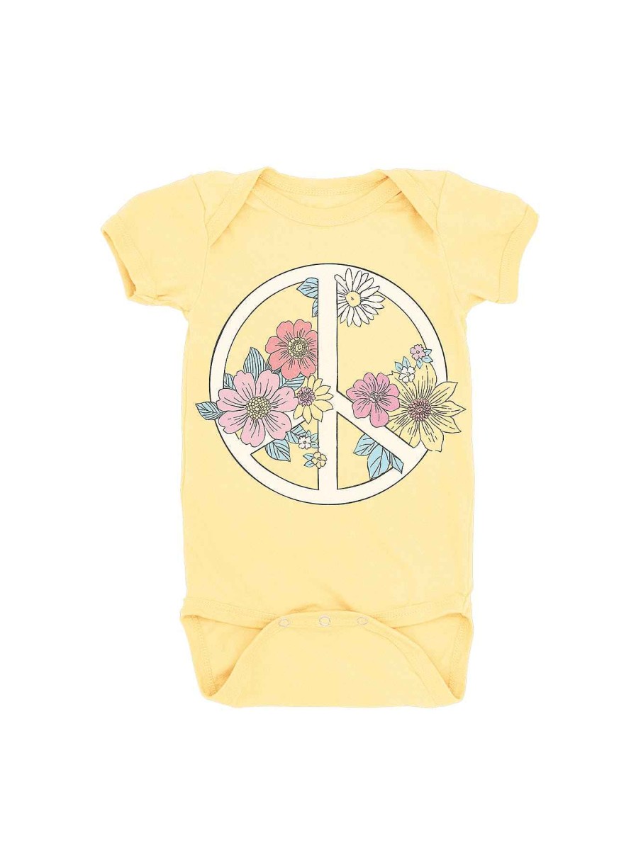 Babies Feather 4 Arrow Graphic One-Pieces | Cultivate Peace One Piece Banana Yellow