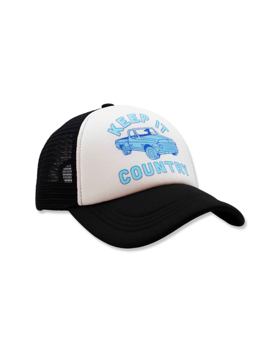 Boys Feather 4 Arrow Hats | Keep It Country Trucker Hat Black/White