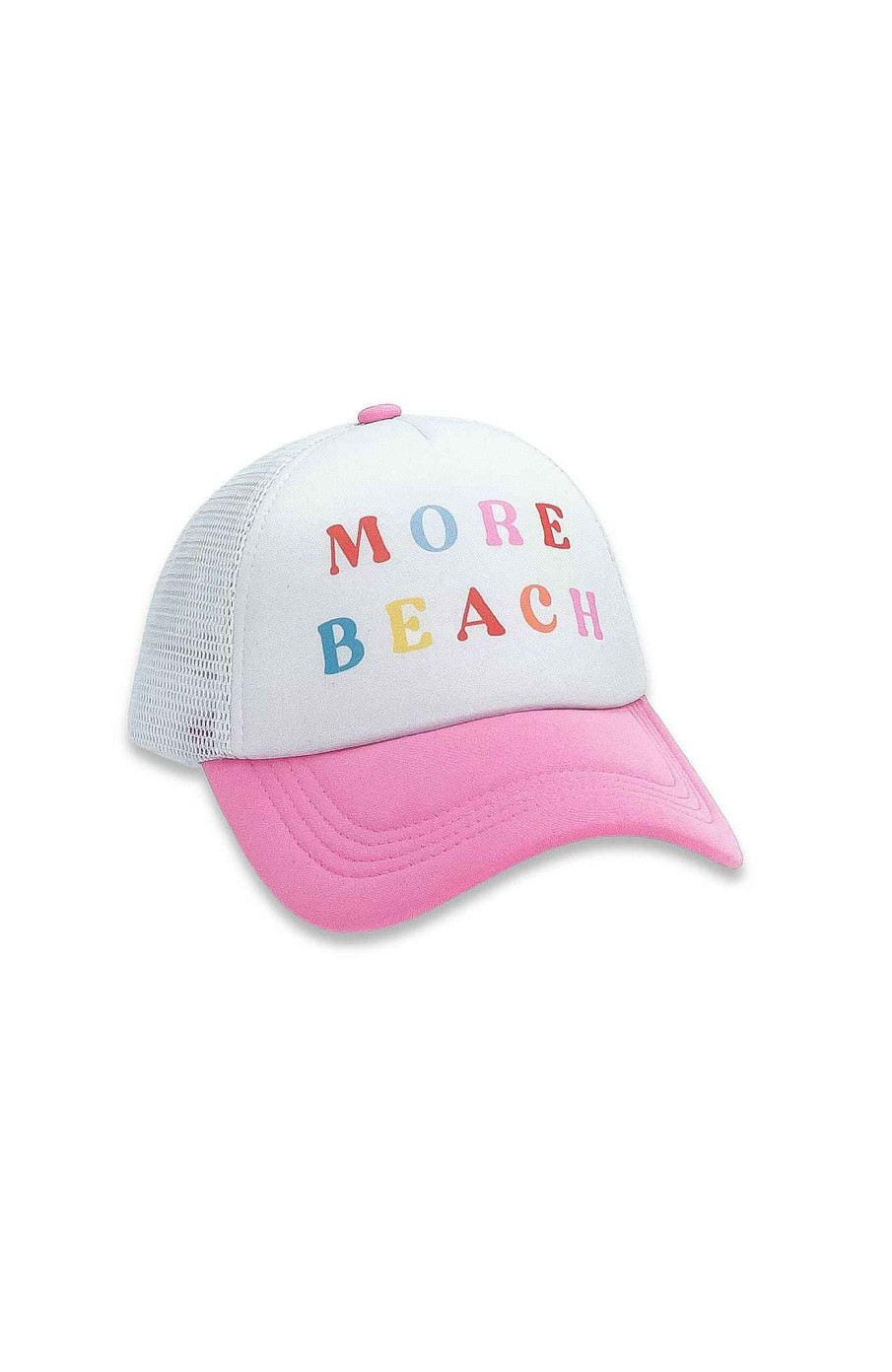 Girls Feather 4 Arrow Hats | More Beach Trucker Hat Prism Pink/White