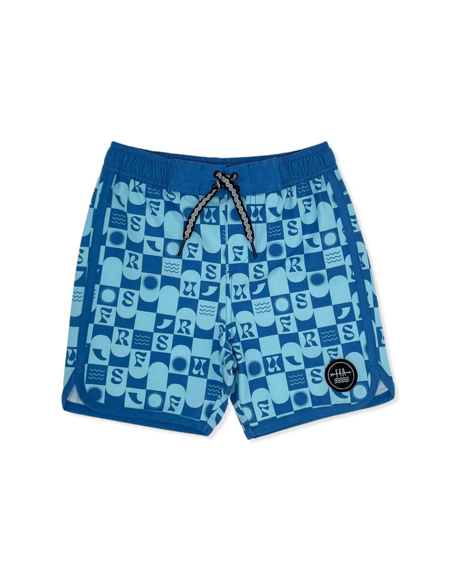 Babies Feather 4 Arrow Swim | Retro Surf Baby Boardshort Crystal Blue